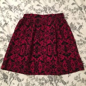 Francesca’s Red and Black Baroque Skirt